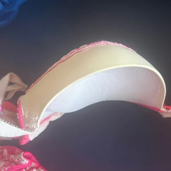 Victoria secret Pink Floral Embroidered Bra and Garter Brief Set - Picture 4 of 11